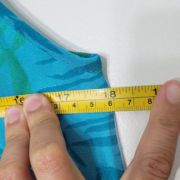 Thyme Maternity Teal & Green Floral Sleeveless Spaghetti Straps Tank Top Size XS - Picture 7 of 8